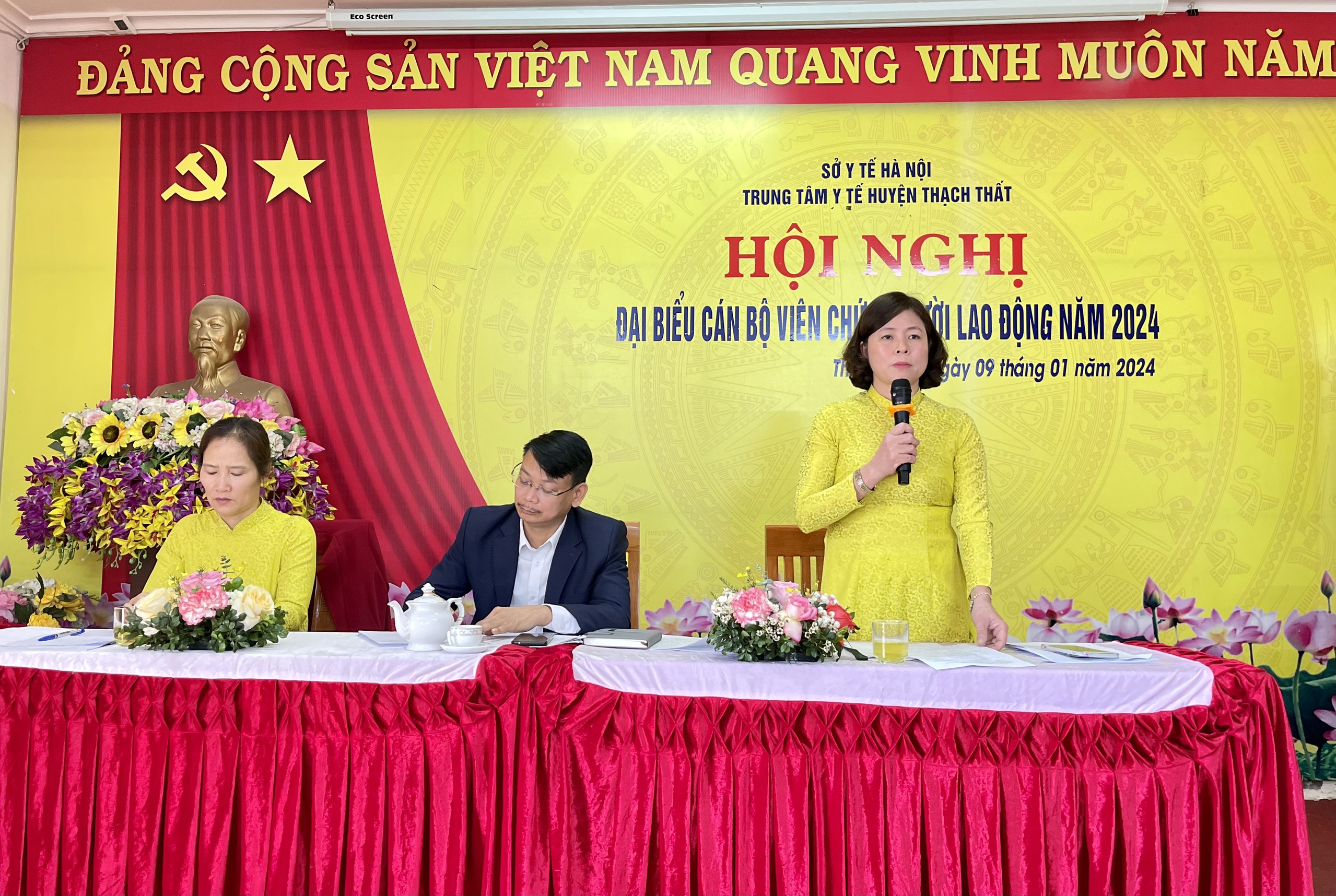 Trung tâm Y tế huyện Thạch Thất: Tổ chức thành công hội nghị đại biểu cán bộ công chức, viên chức, người lao động năm 2024